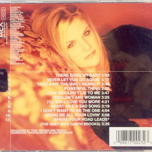 Trisha Yearwood Where Your Road Leads CD LP Album Garth Brooks Guest MCA 1998 - Picture 2 of 3